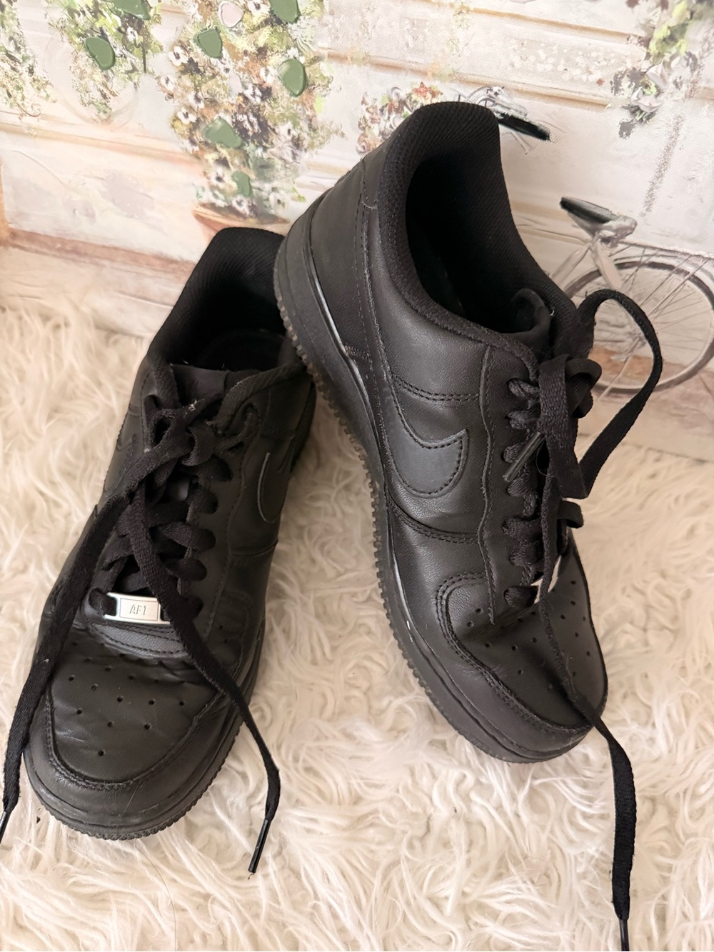 Black Men’s Leather Athletic Sneakers